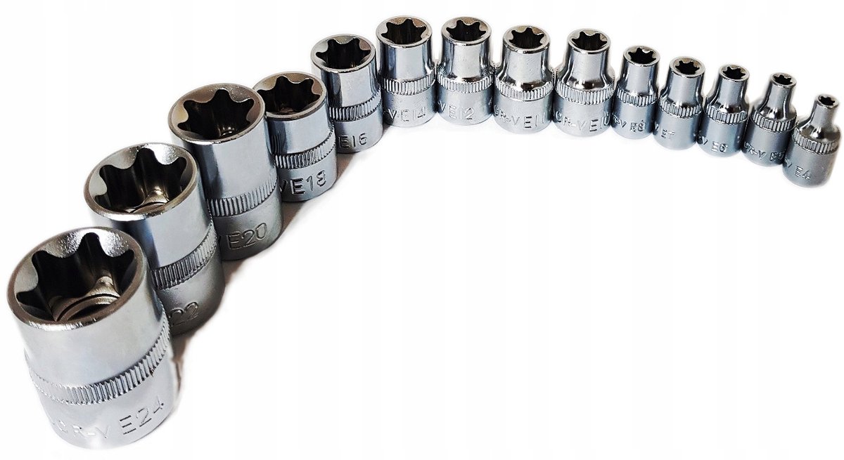 YATO Torx doppenset E4-E24 1/4" 3/8" 1/2" CrV