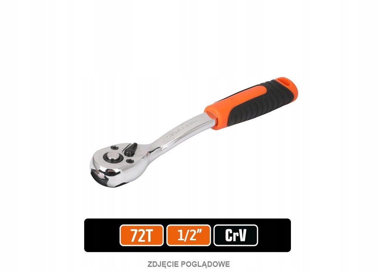 Teger Ratelsleutel 1/2" 72T CRV Staal - T-W-G101