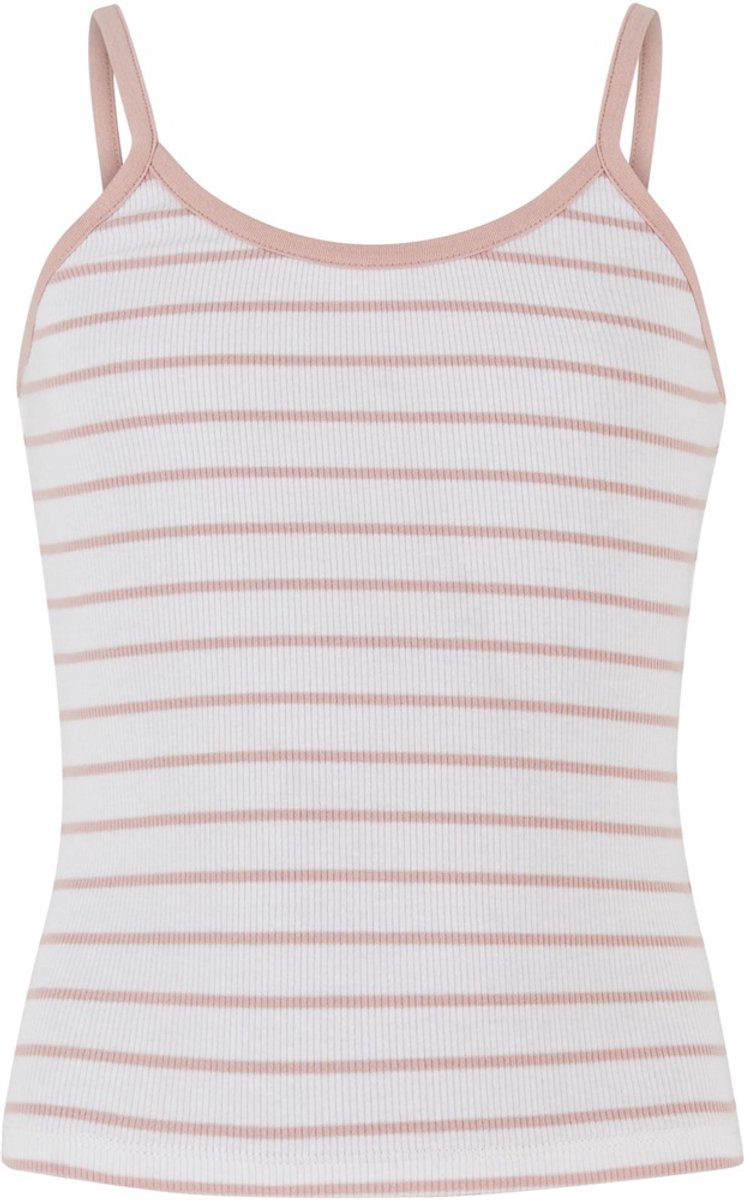 Urban Classics Striped Rib Basic Tanktop Kinderen Kids 134/140 Wit