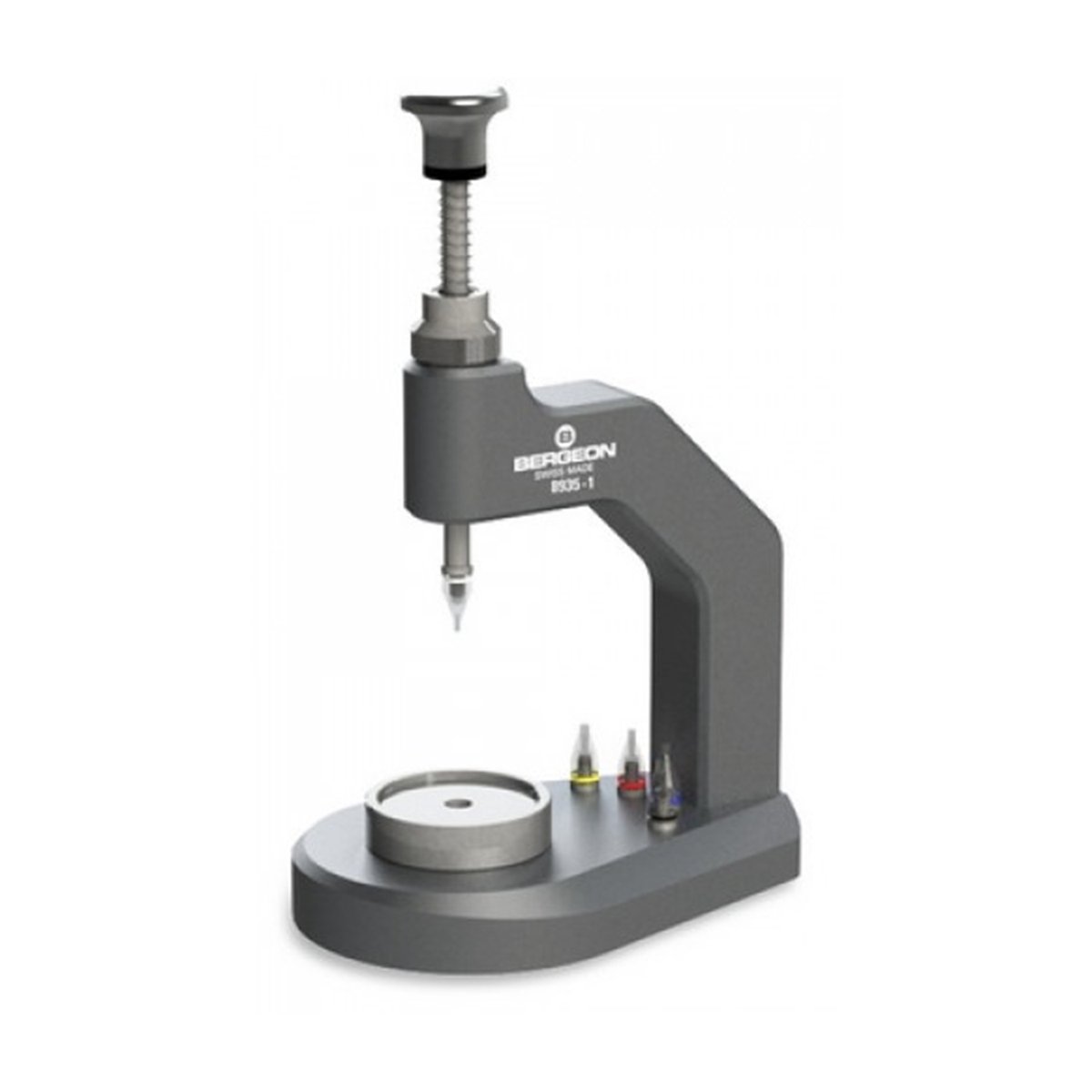 Bergeon handinstelgereedschap 8935-1, inclusief 1 broche, pers met spindel voor nauwkeurige handinstelling