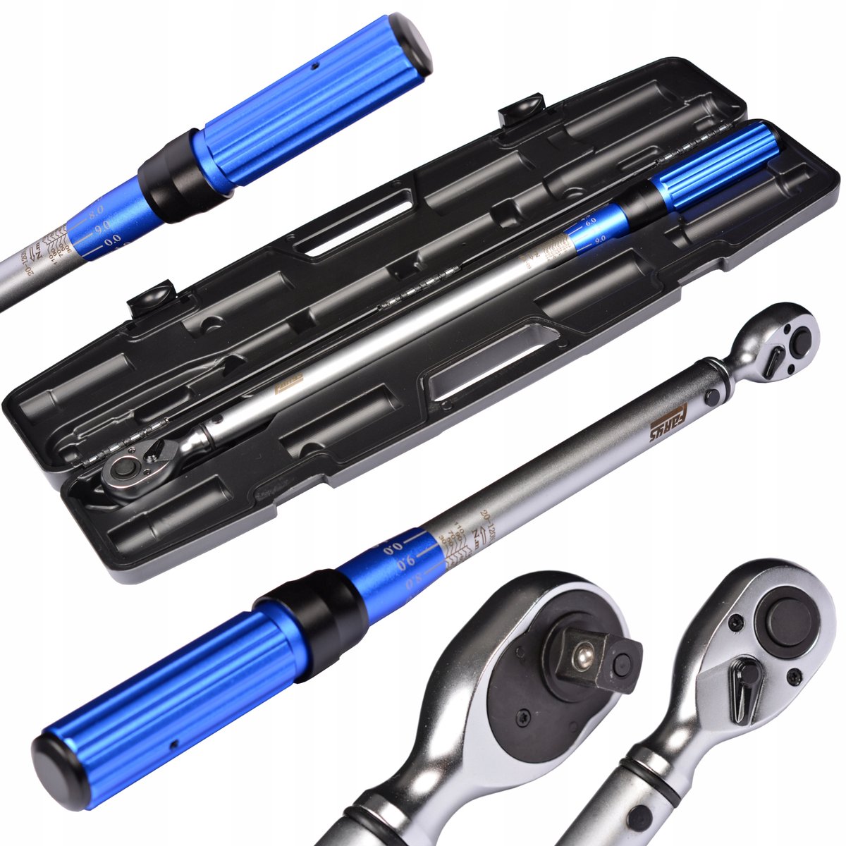 Farys Momentsleutel 3/8" 20-120 Nm, 435 mm - Precisie voor Schroeven