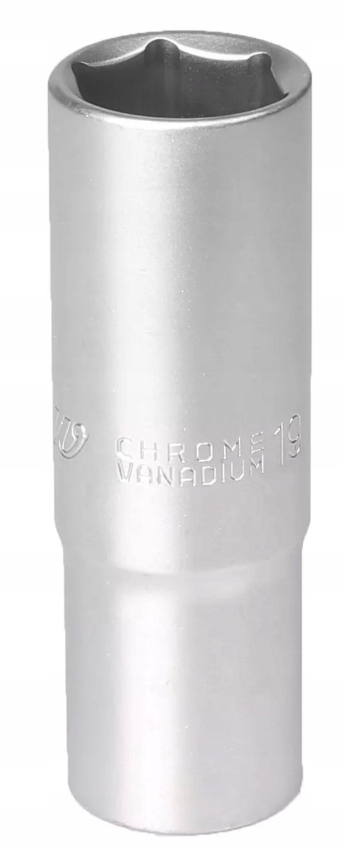 MJW Dop 1/2" Zesthoekig Lang 19mm Satiné - Duurzaam Gereedschap