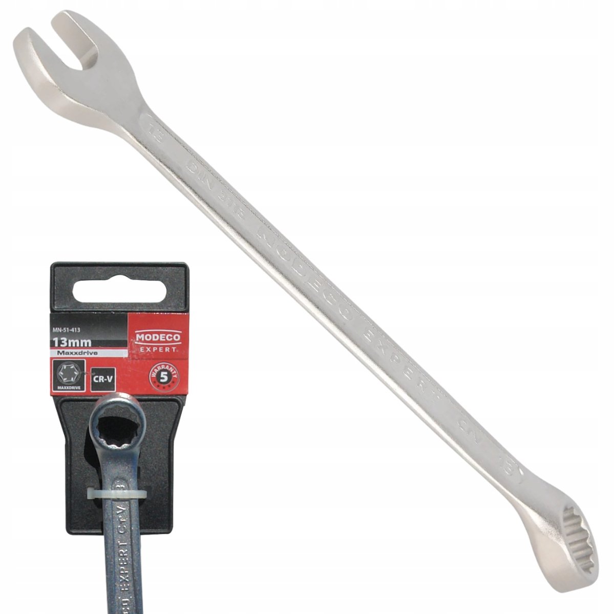 Modeco Ringsleutel 13mm Cr-V Staal MaxxDrive Satin