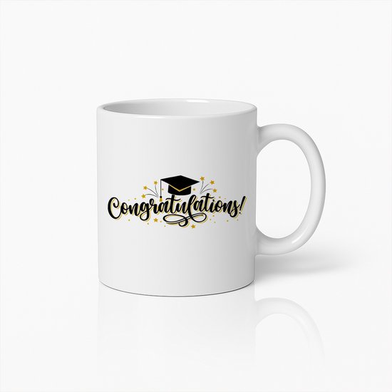 Tasse de félicitations pour la remise des diplômes 330 ml – Cadeau festif pour Étudiants et diplômés