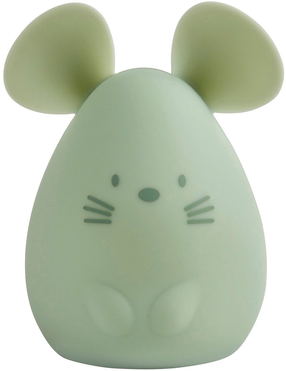 Nattou Silicone - Nachtlamp voor Baby's - Muis - 11 cm - Groen