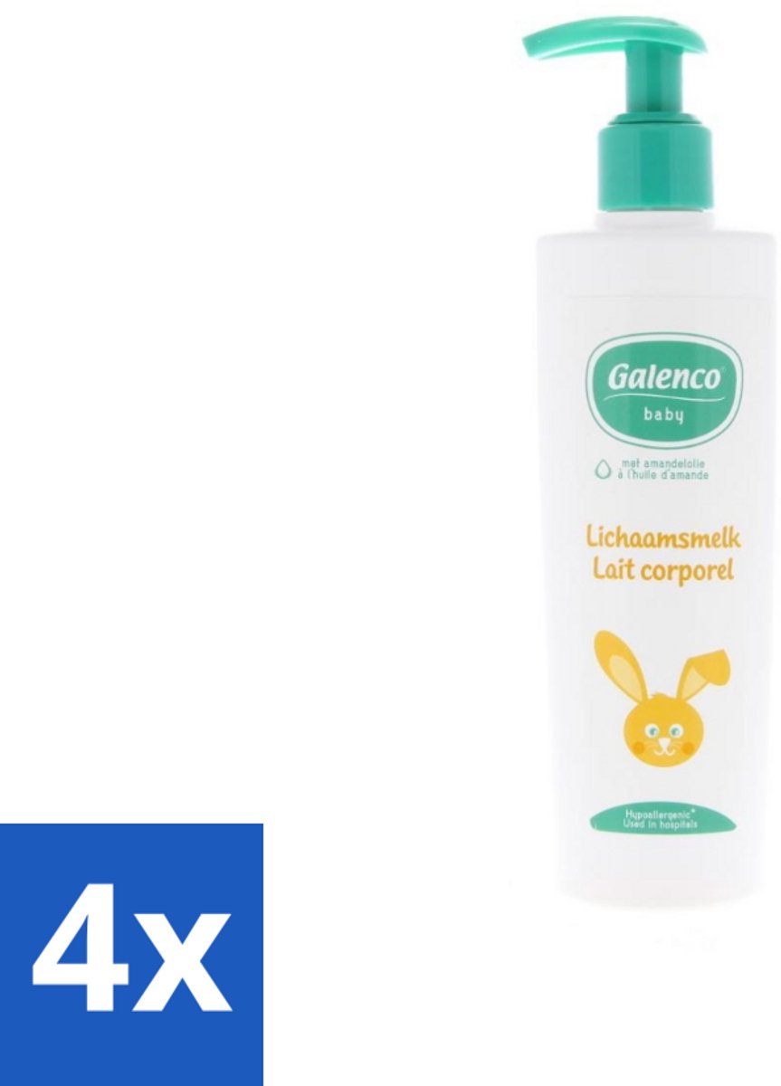 Image of 4 x Galenco - Babyverzorging - Lichaamsmelk - Gevoelige Huid - 200 ml - Babyverzorging - Babyhuid - Lichaamsmelk - Gevoelige Huid - Amandelolie