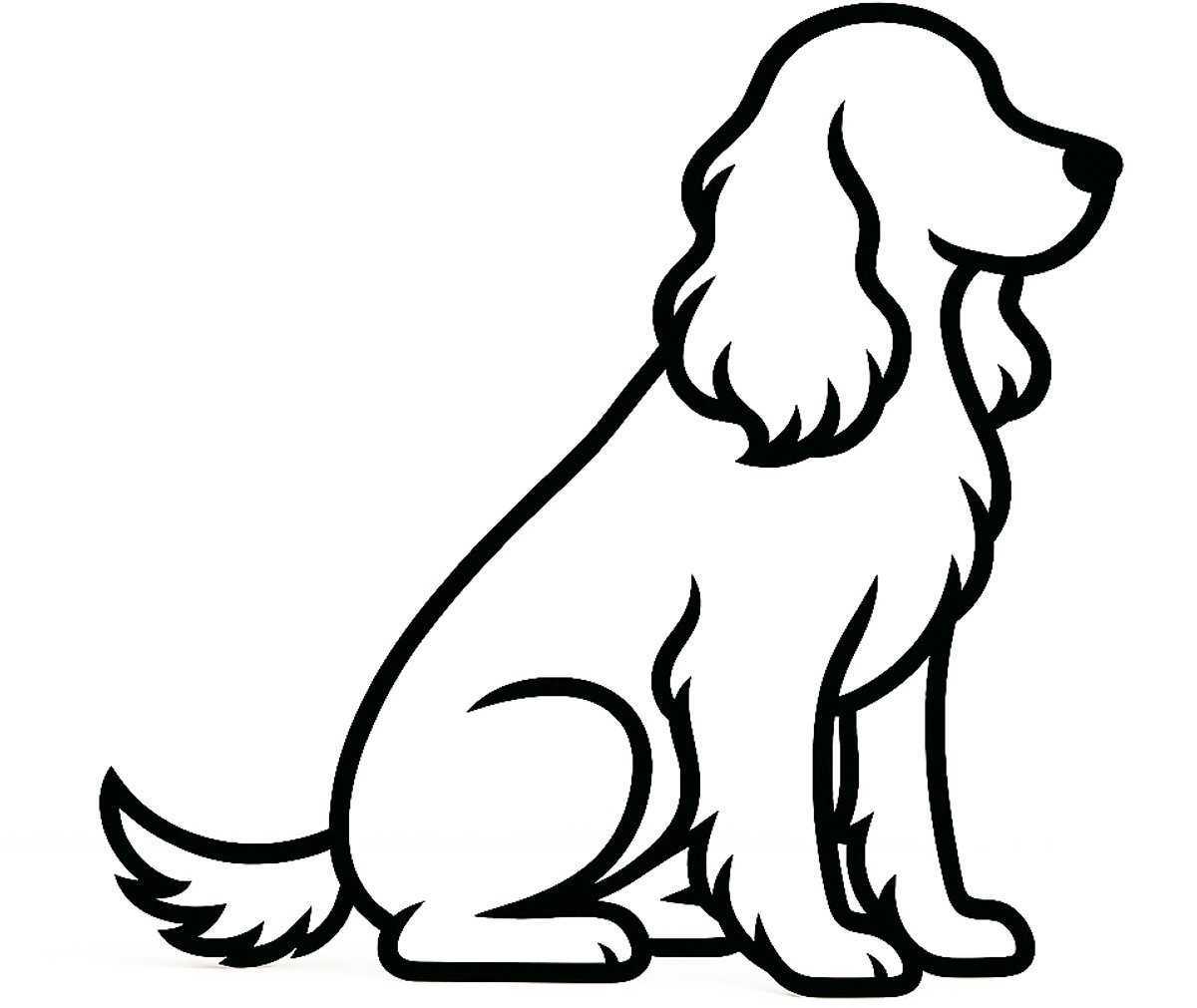 Cocker Spaniël - zittend - hondenbeeldje - zwart - 22 cm breed