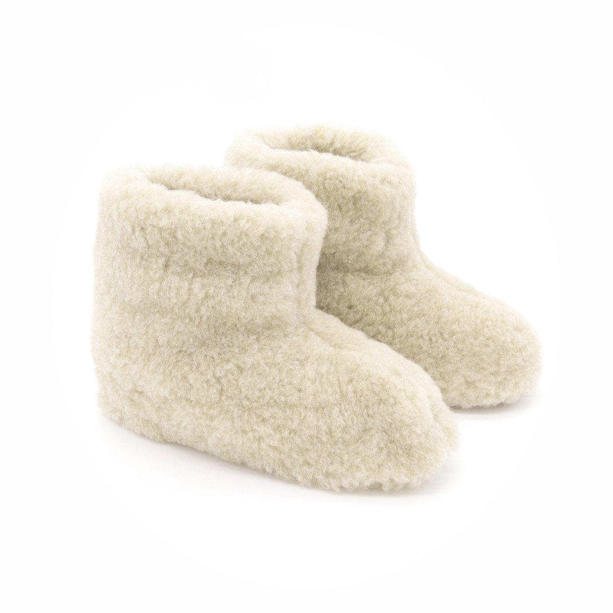 Texelse wollen sloffen hoog – Ecru – Skéépe – dames en heren – 100% schapenwol – warme pantoffels – 43 / 44