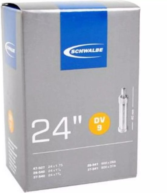 Schwalbe fietsbinnenband SV16 28/32-622/630 EK 40 mm zwart, nr. 16 28