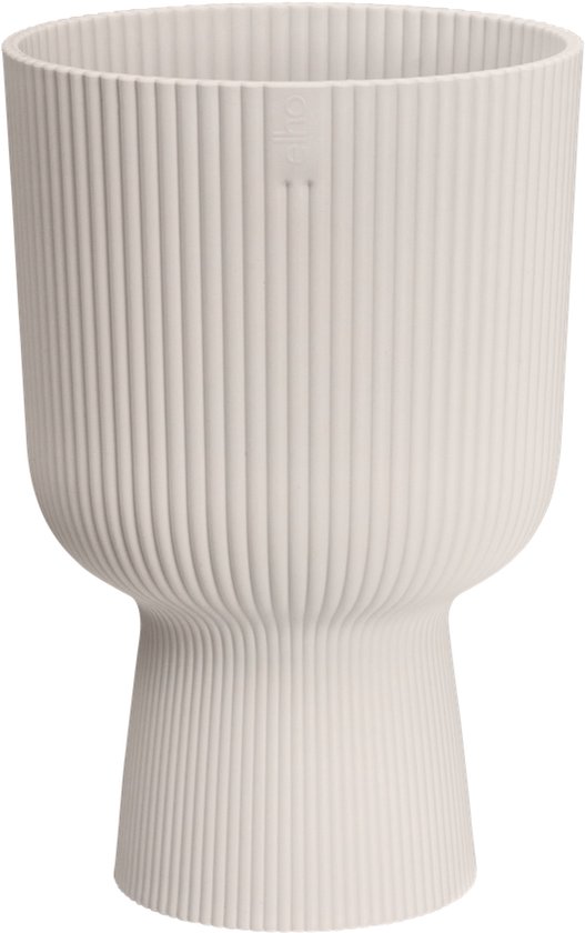 Elho Vibes Fold Coupe 30 - Pot De Fleurs pour Intérieur - Plastique 100% recyclé - Ø 29.5 x H 44.7 cm - Blanc lin