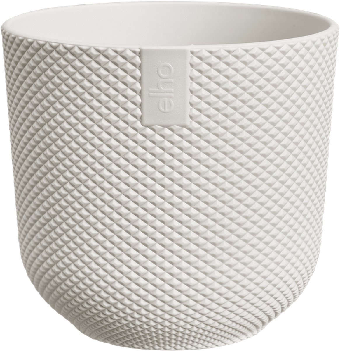 Elho Jazz Rond Mini 11cm - Kleine Bloempot voor Binnen - 100% Gerecycled Plastic - Ø 11.1 x H 10.3 cm - Zijdewit