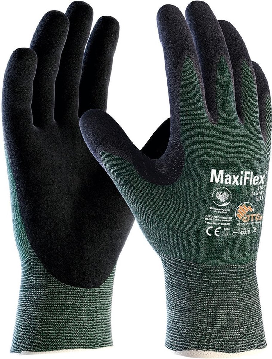 ATG Cut™ Schnittschutz-Strickhandschuhe (34-8743) (12 Paar) 2490 Grün/Schwarz-6