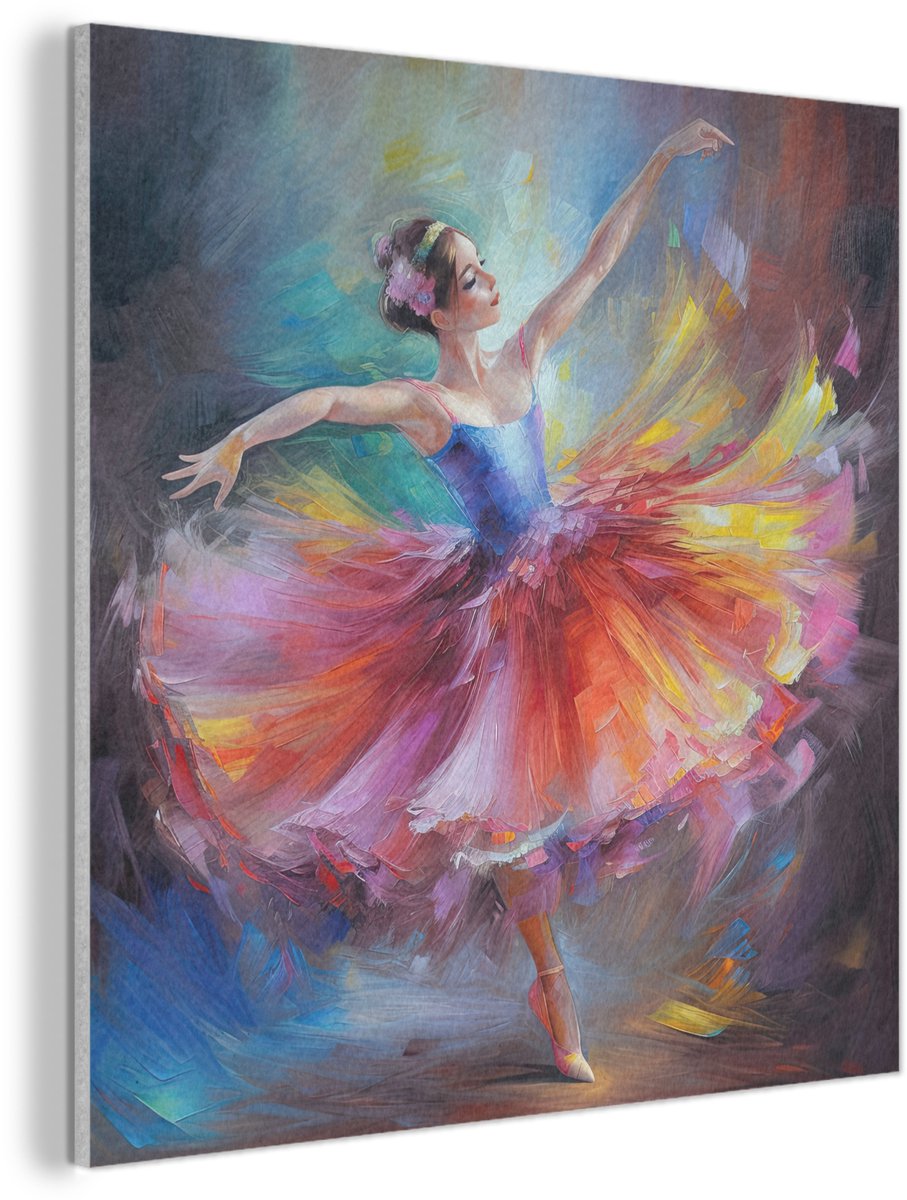 Akoestisch wandpaneel 80x80 cm - Vilt schilderij Schilderij - Olieverf - Dans - Ballerina - Akoestische panelen - Geluidsdempende wanddecoratie - Geluidsisolatie woonkamer - Muurdecoratie geluidspanelen