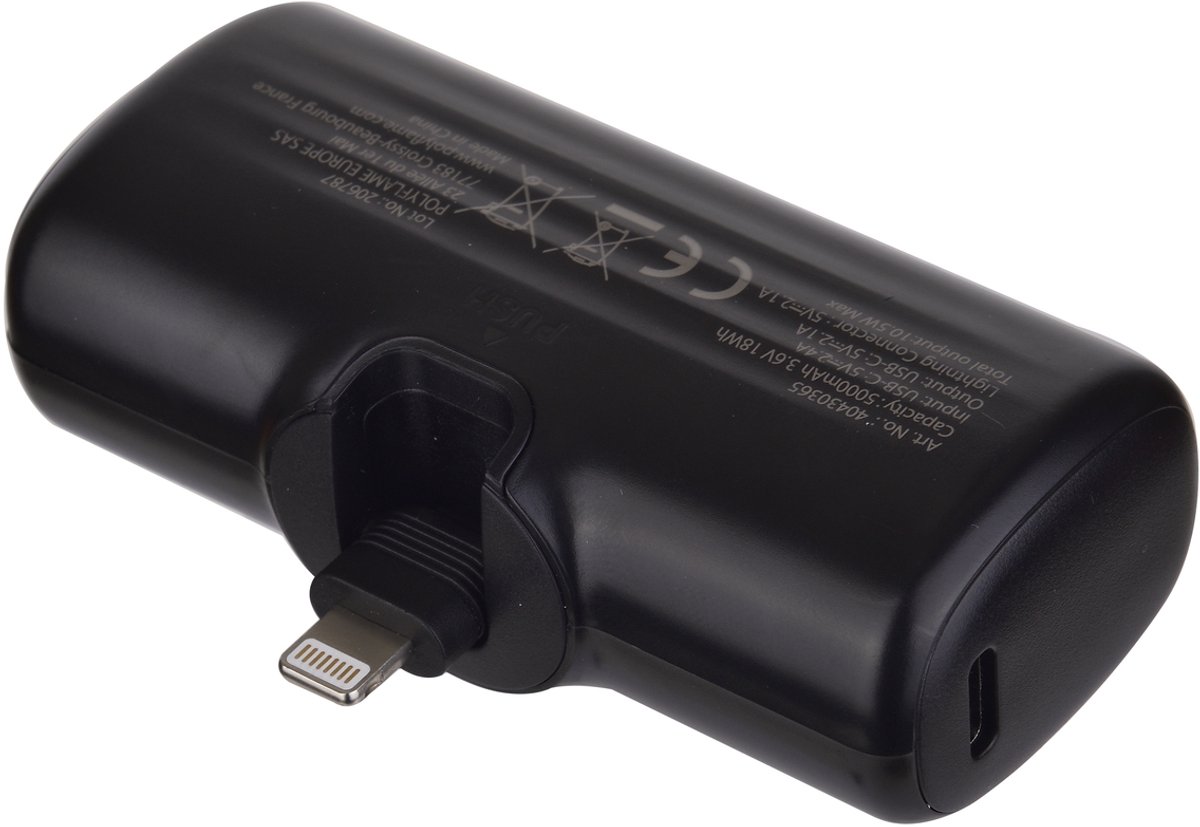 Tekmee Powerbank 5000 mAh – Draagbare Oplader – USB-C en Lightning – Snelladen tot 2.1A – foto 3