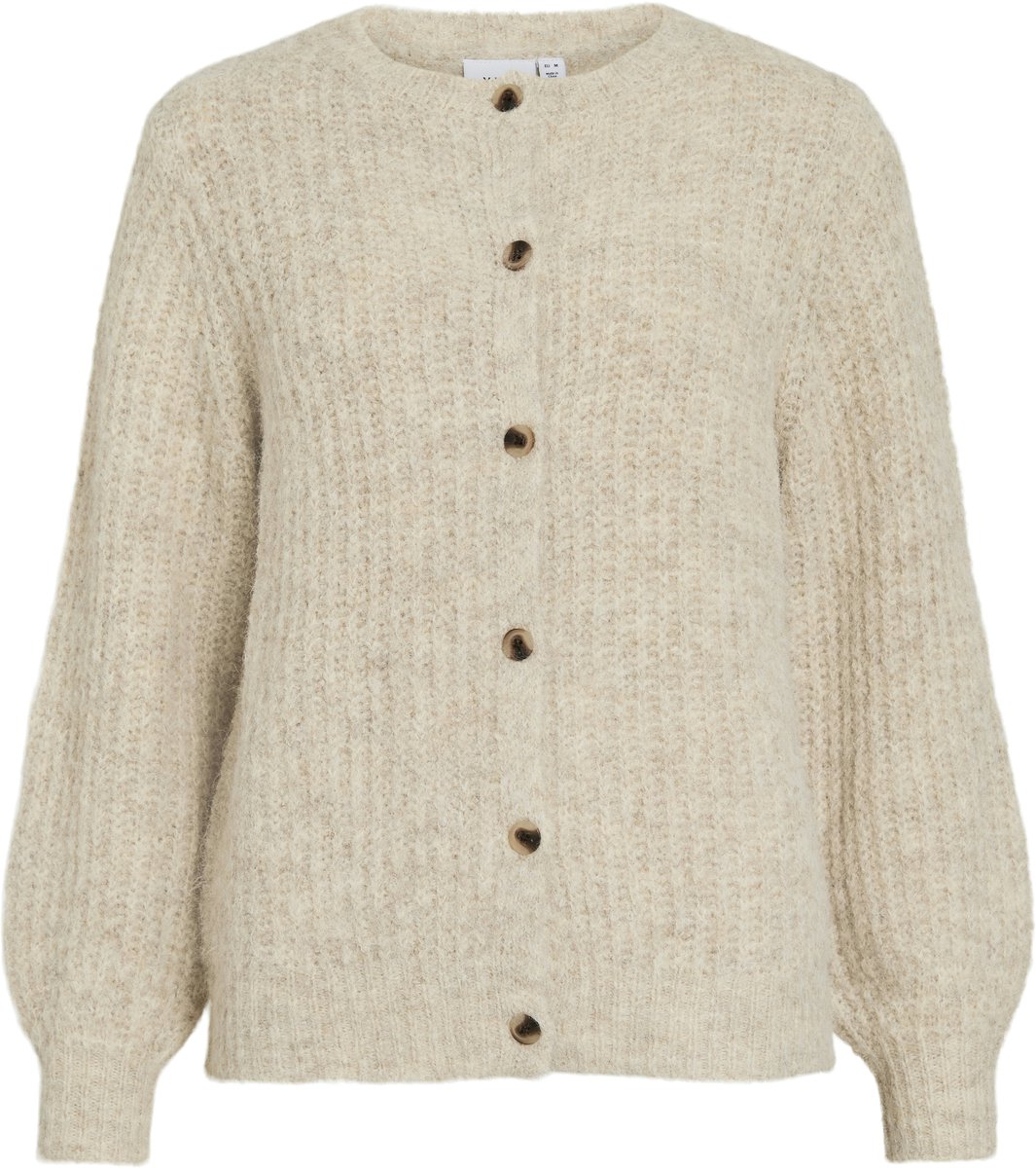 Vila Vest Vilampe O-neck L/s Knit Cardigan-no 14112724 Super Light Natural Melange Dames Maat - M