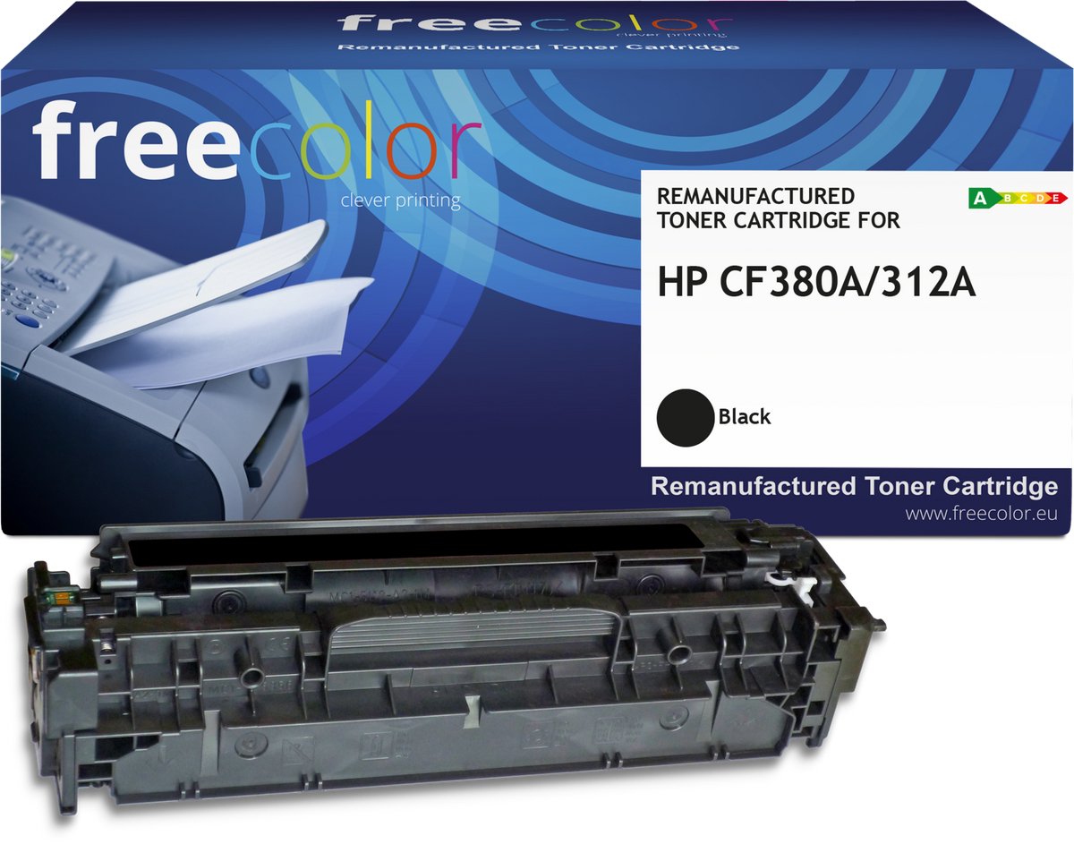Freecolor - Vervangt HP 312A (CF380A) Toner - Zwart - 2.400 pagina's - Compatible