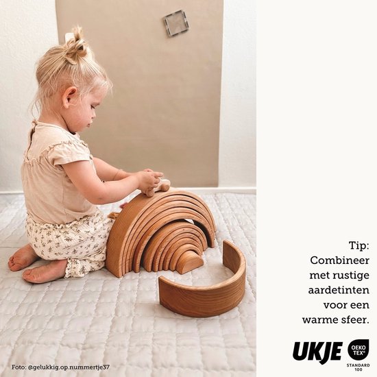 Ukje Speelmat Baby - Speelkleed Baby - Antislip - Met Gratis Tas - Speeltapijt - 150 bij 200 cm - Playmat - Babygym - Opvouwbaar - Oeko-Tex Gecertificeerd - Elegant Mist — afbeelding 3