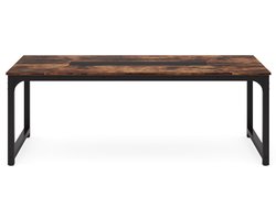 Pugsdrly Bureau, computertafel, 200 x 100 x 77 cm, pc-tafel, bureautafel, werktafel, eettafel, kantoormeubilair, computertafel, vergadertafel voor thuiskantoor, thuiskantoor, rustiek bruin