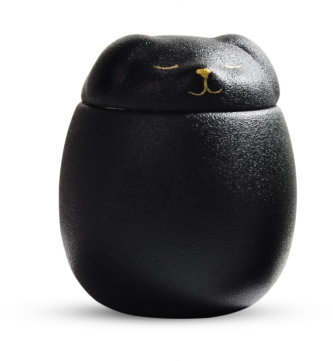 Begrafenis Urn - 180 ML - Urn - Mini Crematie Urn - As Urn - Voor Huisdieren, Honden, Katten of Menselijk As - Crematie As - Mini Urn - Cute Bear Black