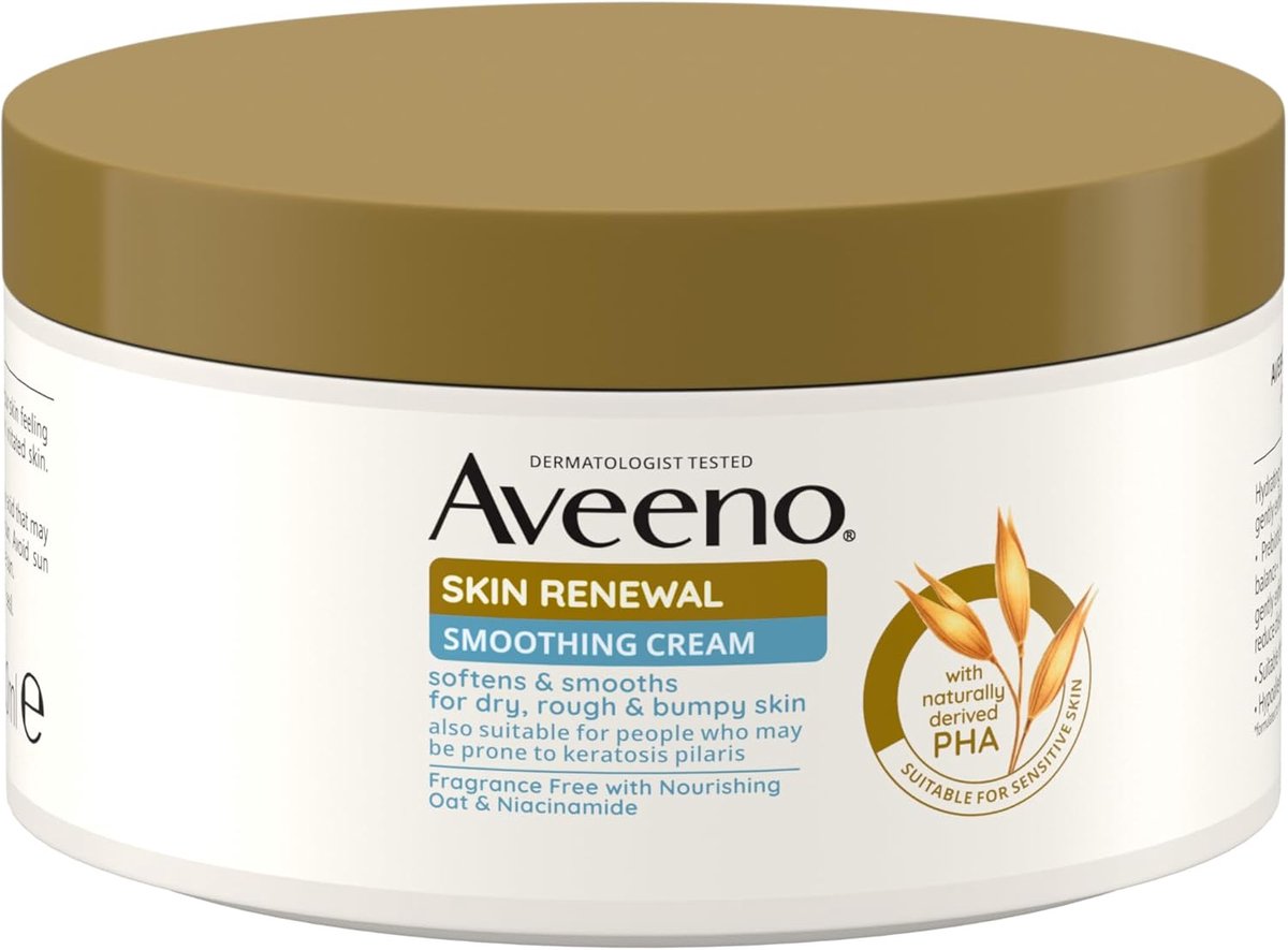 Aveeno Skin Renewal Smoothing Cream | Verbeteren van Textuur van Drog, Ruwe en Oneffen Huid, 300ml