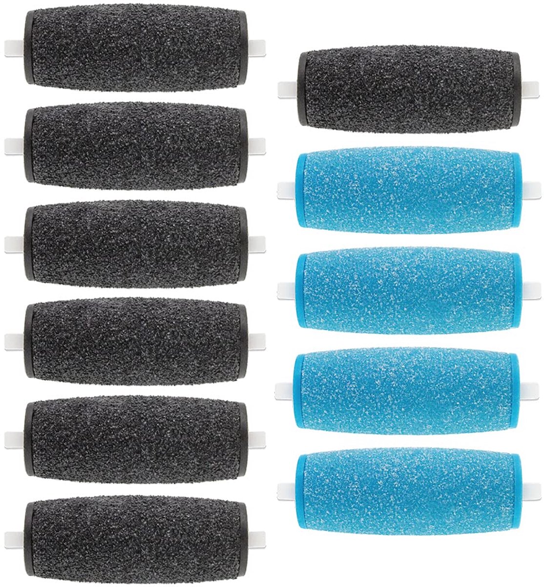 Verpakking van 11 stuks bevat 7 zwarte en 4 blauwe vervangende rollerkoppen