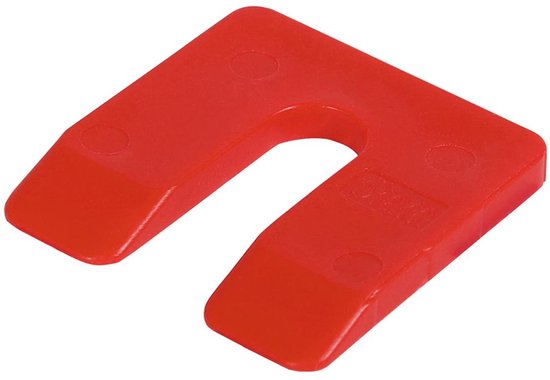 Foto: Radix uitvulplaatjes 5 mm 50x47 mm rood 48 stuks kunststof stelwiggen voor montage afbouw