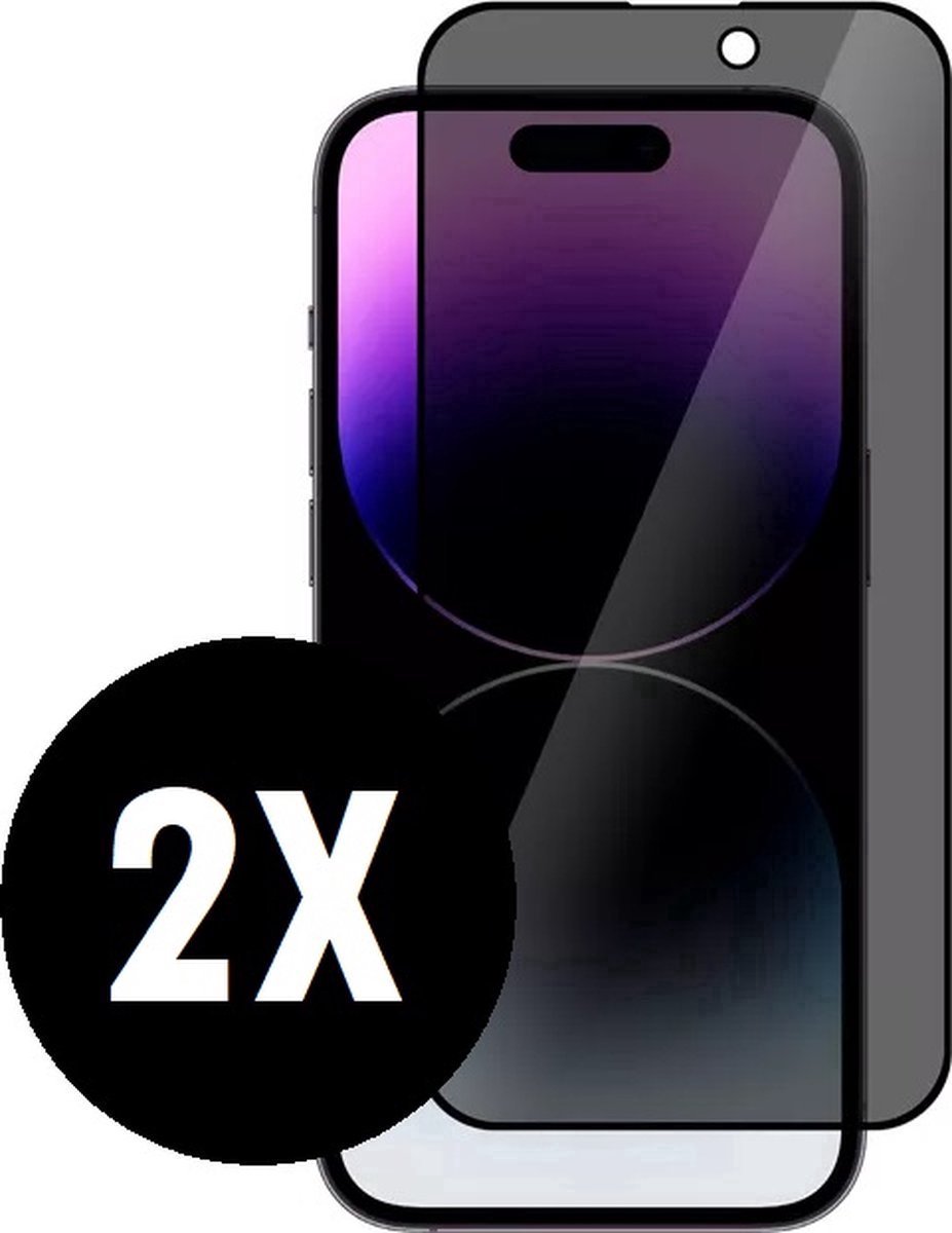 Screenz® - PRIVACY Screenprotector geschikt voor iPhone 17 Pro - Tempered glass Screen protector geschikt voor iPhone 17 Pro - Privacy Beschermglas - Privé Glasplaatje - 2 stuks