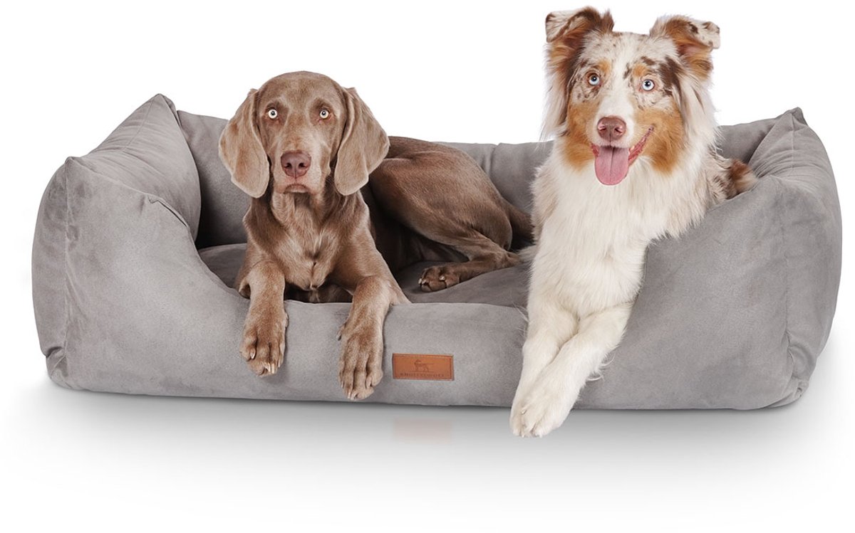 Knuffelwuff Hondenbed Dreamline van velours XL 105 x 75cm grijs