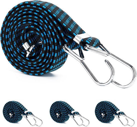 Fiets Motorfiets Bungee Elastische Koord Bagage Strap, Zware Duty Bungee Koord Bandjes voor Fietsen, Tie Downs, Camping, Auto's - Geel 2m Geel 2m