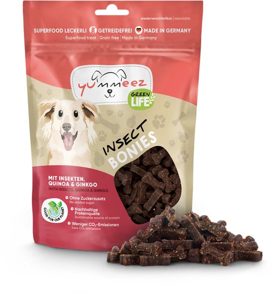 Yummeez Green Life Bonies Hondensnack Insecten - 5 x 175 gr - Voordeelverpakking
