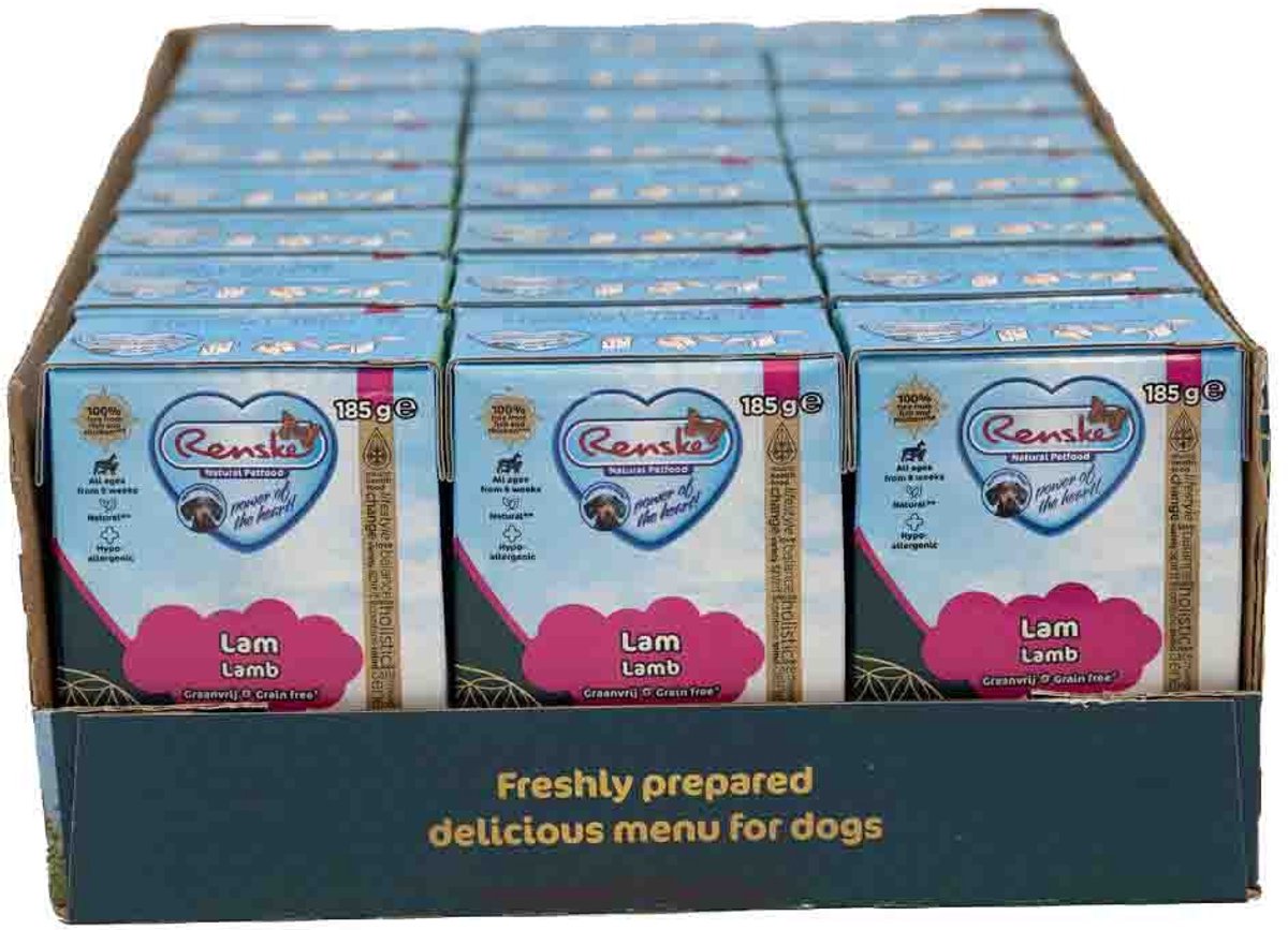 24x Renske Vers Graanvrij Tetra Hondenvoer Nat Lam 185 gr