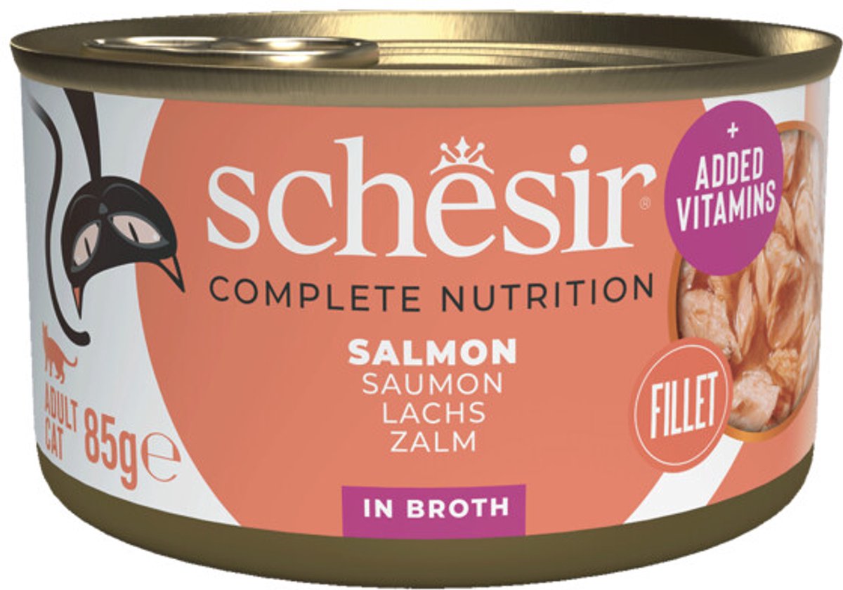 Schesir Schesir Kattenvoer Gekookte Zalm - 12 x 85 gr - Voordeelverpakking