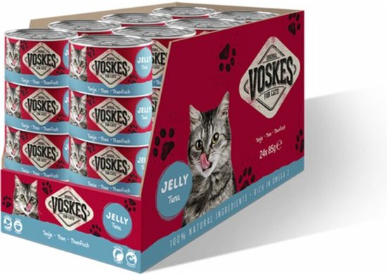 Voskes Kattenvoer Nat Tonijn - 24 x 85 gr - Voordeelverpakking