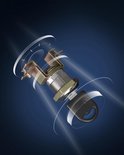 Gedetailleerde weergave van een zwart metalen archiefkastsleutel en slotmechanisme.