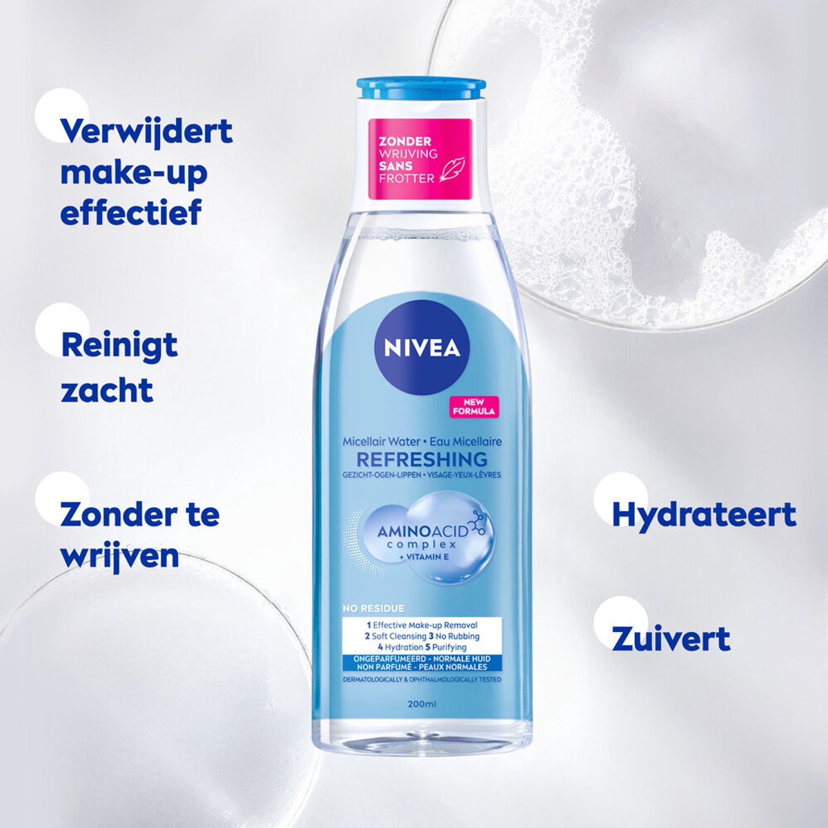 NIVEA Micellair Water Refreshing Normale Huid - 3 x 200 ml - Voordeelverpakking