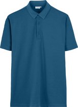 Vercate - Heren Polo Korte Mouw - Strijkvrij Poloshirt - Blauw - Slim Fit - Excellent Katoen - Maat: XL