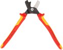 Knipex tangen met rode en gele handvatten, snijblad deels geopend. Tekst: 1000V Made in GERMANY.