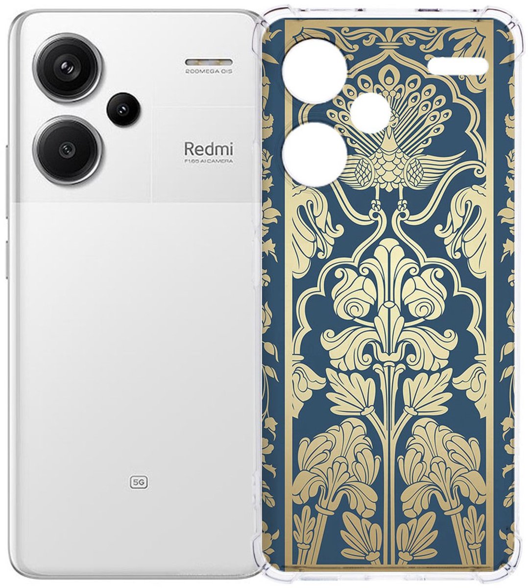 Xiaomi Redmi 13 Pro Plus Hoesje - Beige Flowers TPU Antishock