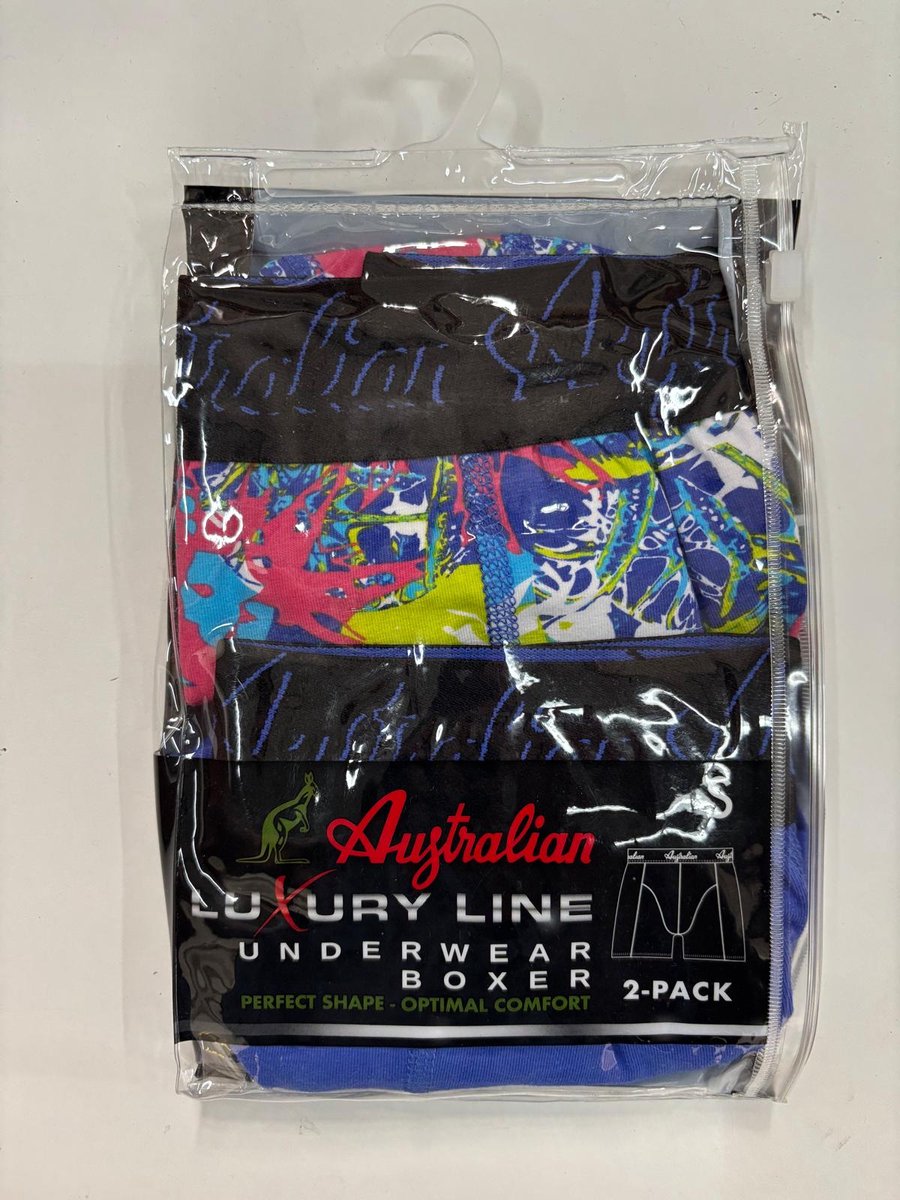 2 stuks Australian Boxershort- Blauw Geel -XXL
