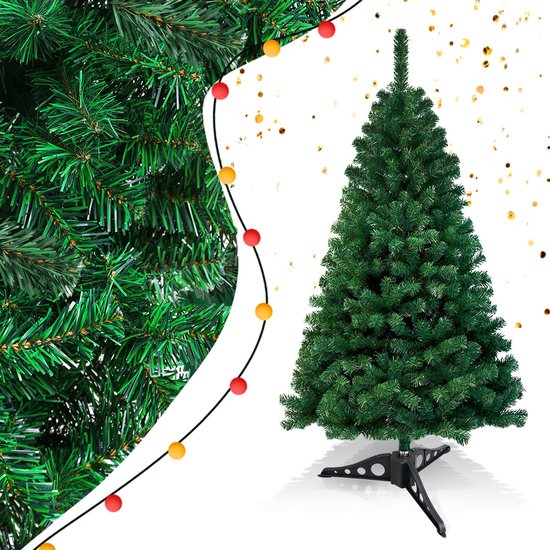 Sapin De Noël Artificiel 120 Cm Noir Avec Pied - Aiguilles En Aluminium - Facile à Monter Et Ranger