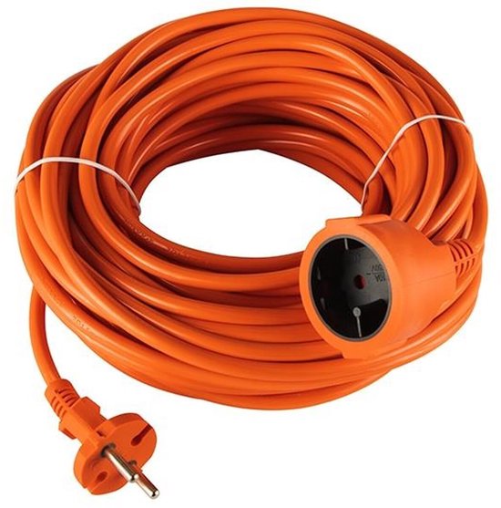 Blow Tuinverlengkabel Oranje - 20 meter - PVC - 2x1.5mm² - H05VV-F2 - Niet Geaard - IP44