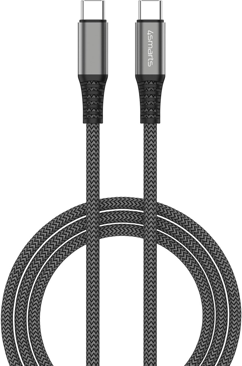 4smarts PremiumCord 100W USB-C naar USB-C Kabel 5A 3M Zwart