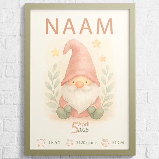 Babykamer poster Ballerina | Kinderkamer posters met Naam