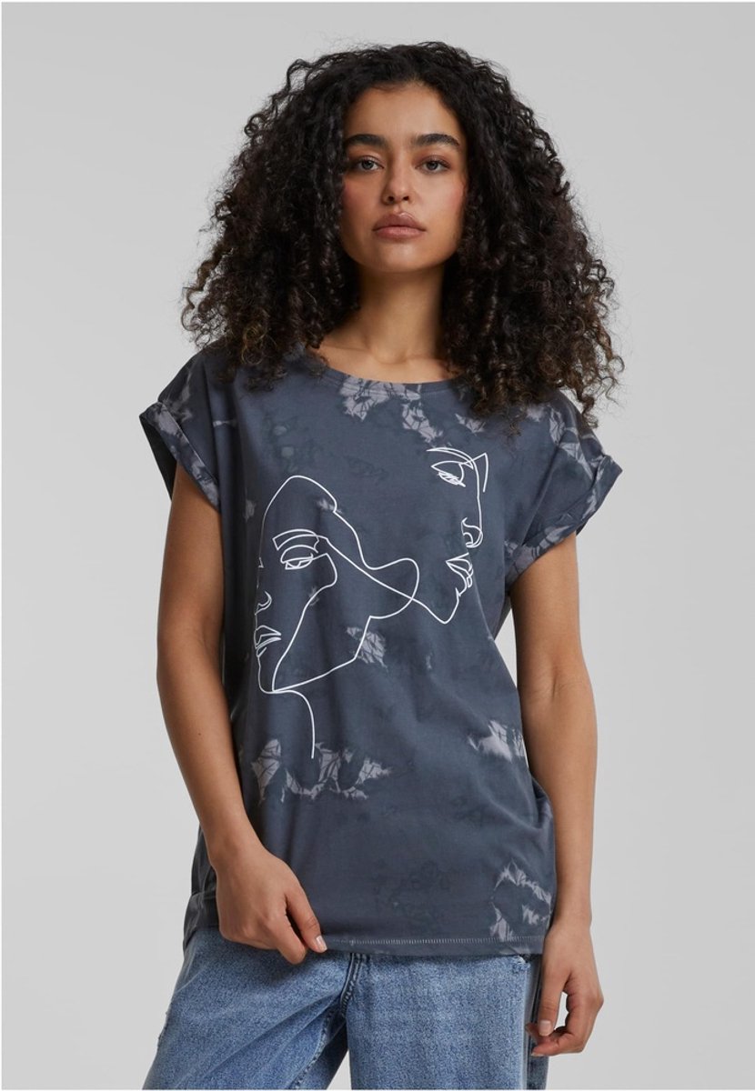 Mister Tee Damen Ladies One Line Fit Tee Dark -XS Grijs