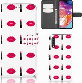 Geschikt voor Samsung Galaxy A70 Telefoon Hoesje Lipstick Kiss