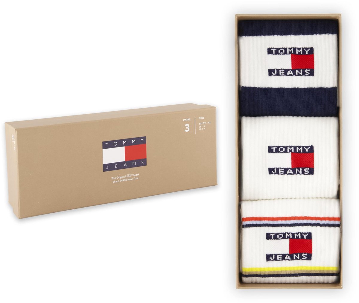 Tommy Jeans Giftbox Unisex sokken 3-Pack Wit