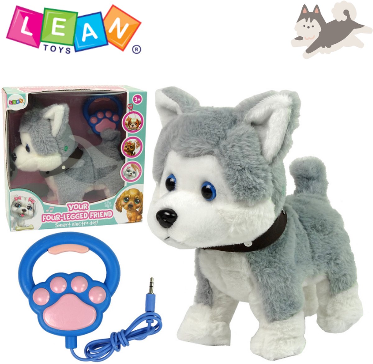 LEAN TOYS Interactieve Hondje Husky - Speelgoed dat kan lopen en blaffen