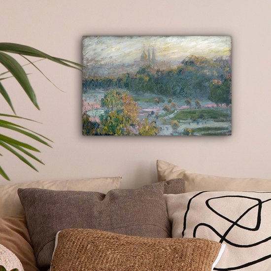 Tableau Toile Le Jardin des Tuileries - Peinture de Claude Monet - 30x20 cm - Décoration murale
