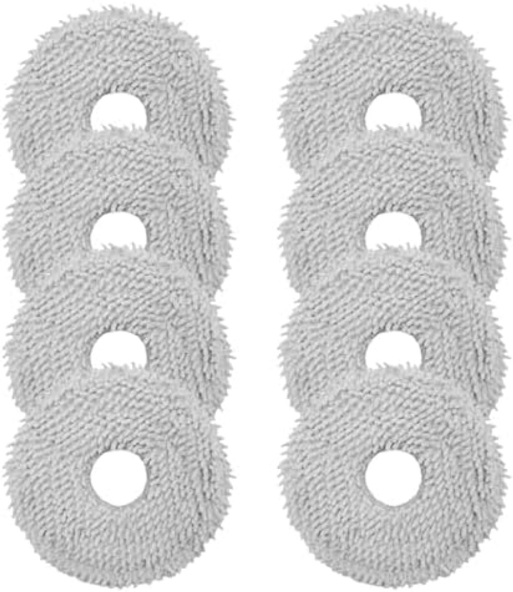 PromoHome 8 stuks microvezel dweilpads voor robotstofzuigers - Wasbaar en krasvrij