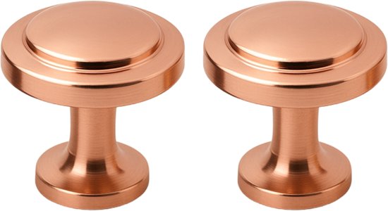 2X Bouton de meuble Memphis or rose rond - Diamètre 29 mm - Bouton de meuble - Bouton de meuble - Boutons de porte pour armoires - Boutons d'armoire - Fixations pour meuble - Boutons de porte - Boutons de meuble